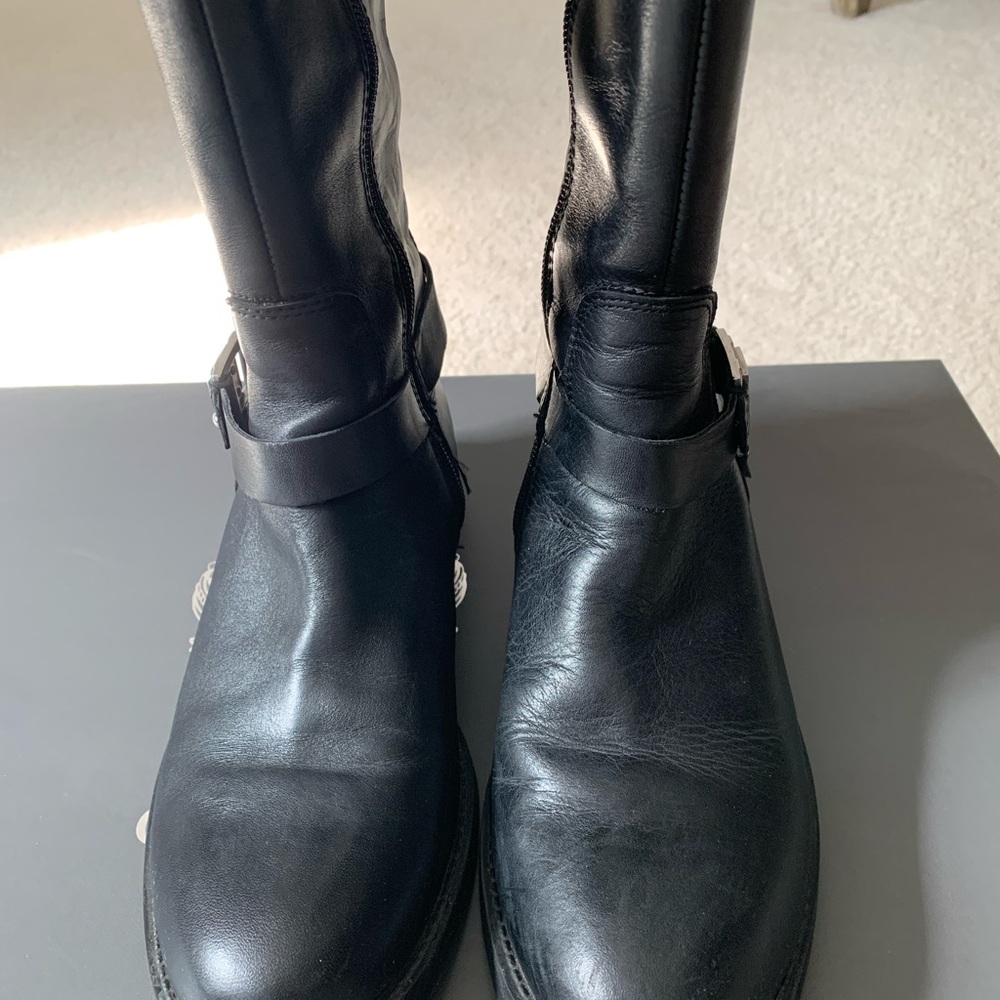 Vince Camuto Black Leather Tall Boots - Picture 3 of 6